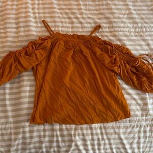Beautiful Orange Off The Shoulder Blouse Size Small